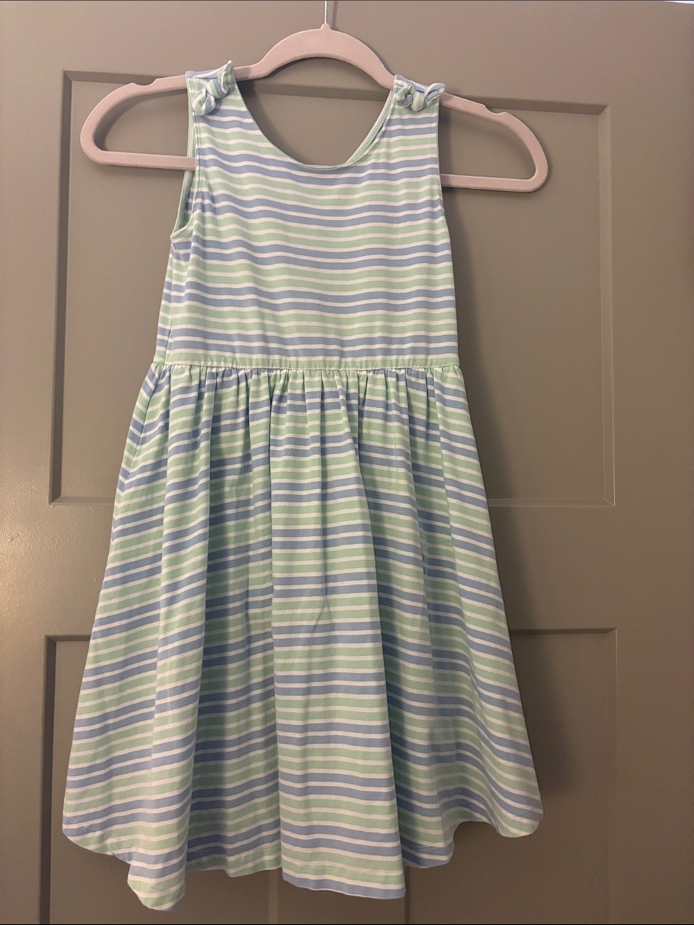 Ruffle Butts Light Blue and Mint Striped Day Dress